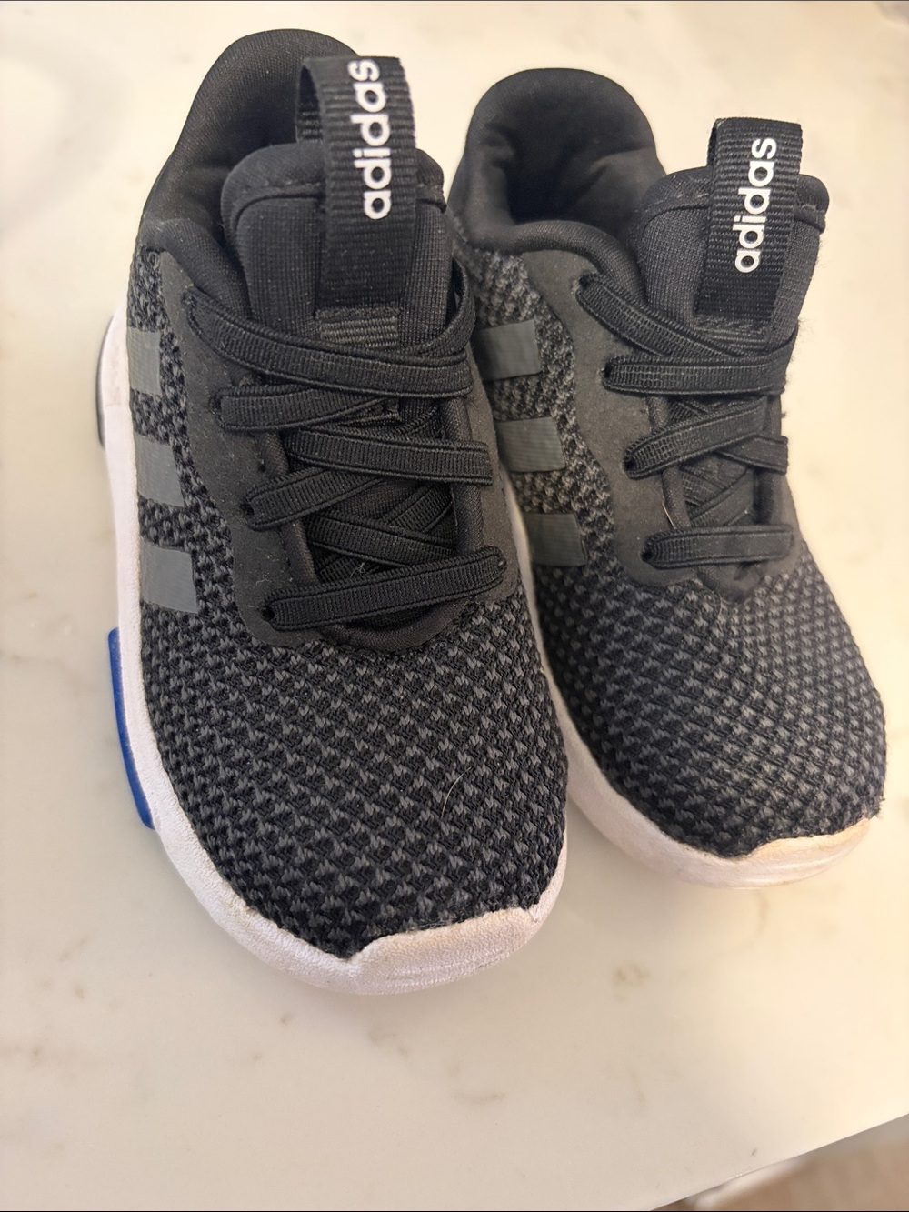 adidas Kids Black Knit Slip-On Style Sneakers